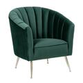 Designed To Furnish Rosemont Green & Gold Velvet Accent Chair, 34.84 x 32.28 x 30.31 in. DE3597685